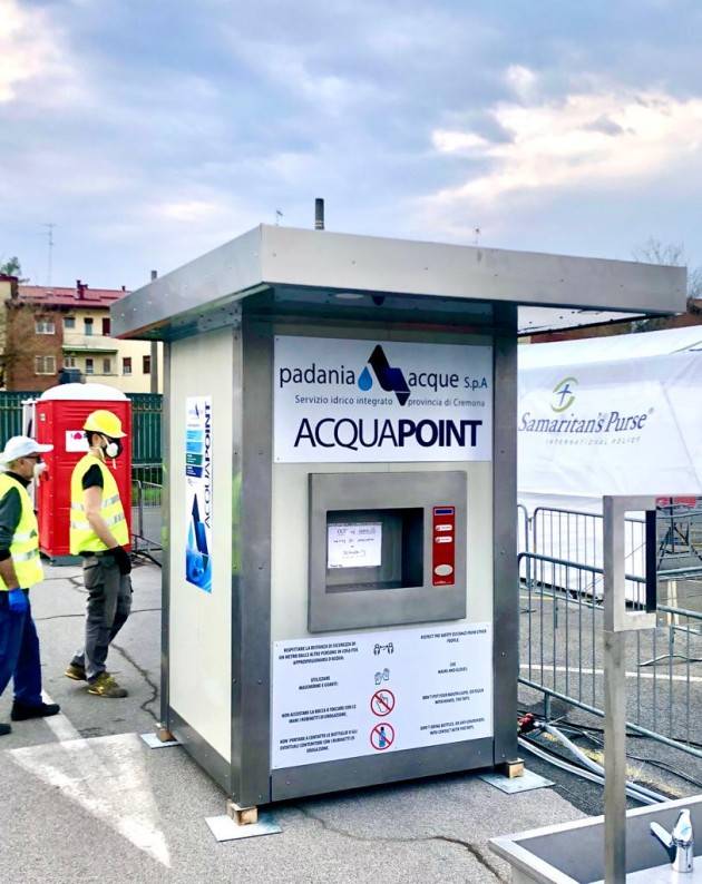 Padania Acque S.p.A.: Emergenza coronavirus: una casa dell’acqua per l’ospedale da campo di Cremona.