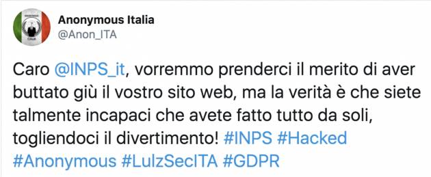 Sito dell'Inps in tilt. 
