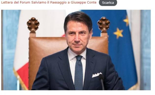 Coronavirus Salviamo il Paesaggio Nazionale  invia importante lettera a Conte | Dina Rosa