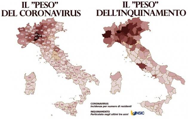 Inquinamento e Covid-19, i dati provinciali per riflettere