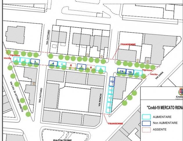 Cremona Oggi, martedì 26, Riaperto  in via sperimentale il mercato rionale di piazza Fiume