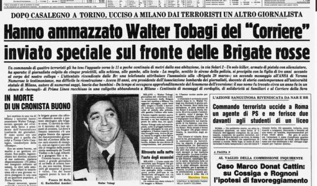 Sergio Mattararella ricorda, sul Corriere , Walter Tobagi a 40 dall’assassinio