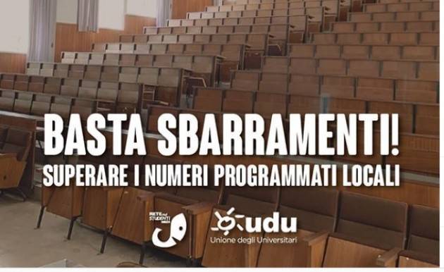 Unione degli Universitari (UDU): basta sbarramenti !!!