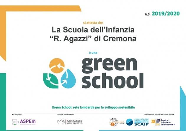 La scuola infanzia comunale Agazzi di via Ticino è una Green School