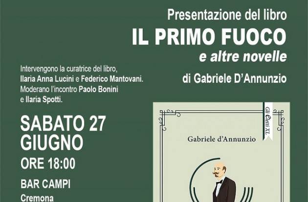 Libreria Convegno Cremona : Sabato 27 ‘Il primo fuoco ed altre novelle’- Domenica 28 anteprima Poetry Festival