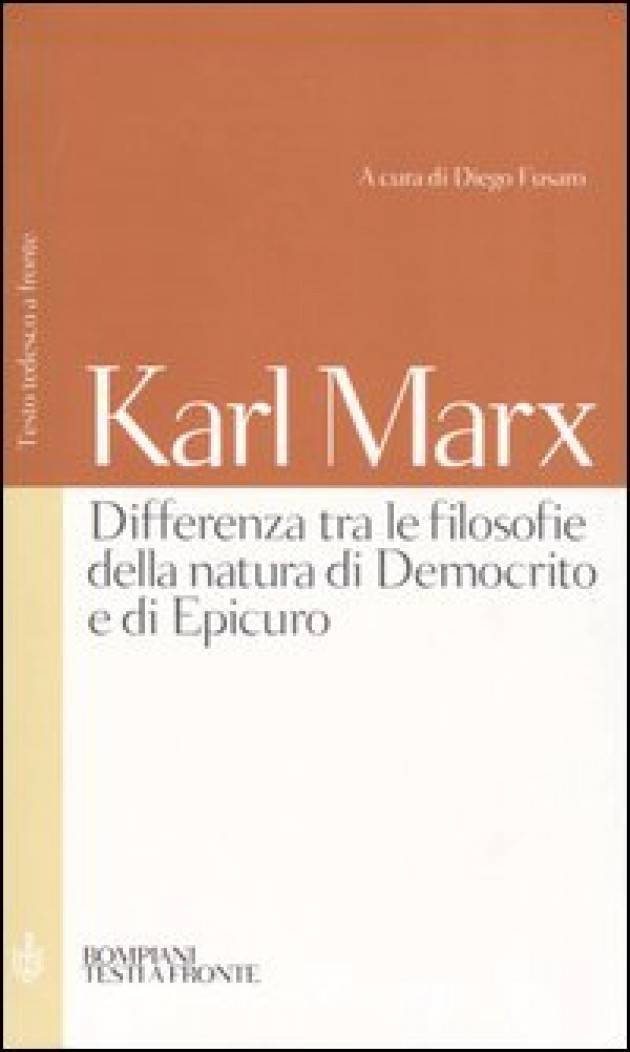 Il giovane Karl Marx ed Epicuro Lucio Garofalo