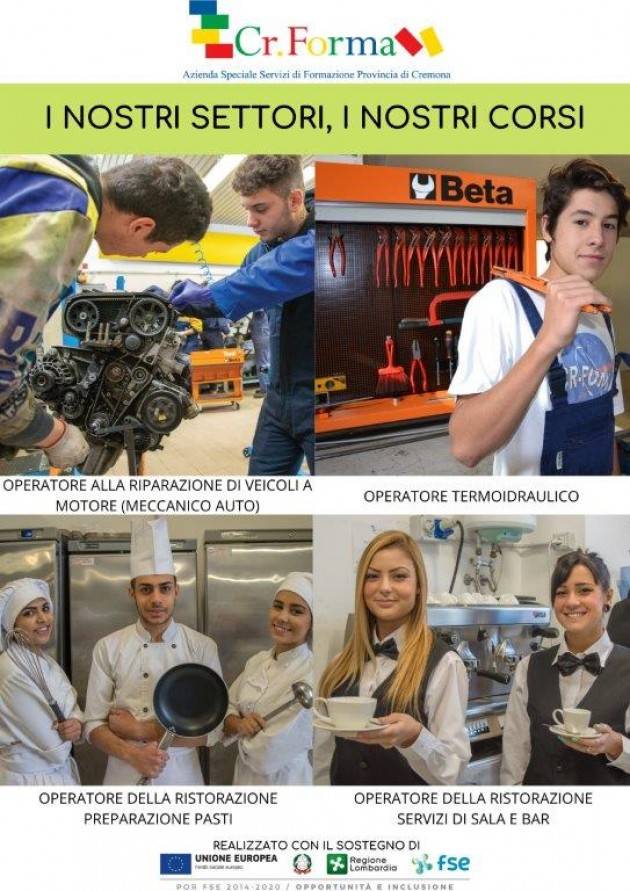 Cremona Iscrizioni alle prime annualità di Cr.forma