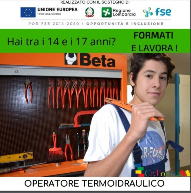 CREMONA  CR.FORMA  OPERATORE TERMOIDRAULICO , ancora aperte le iscrizioni