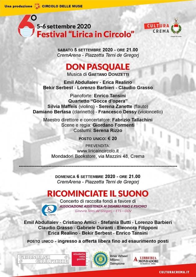 A Crema 6° Festival Lirica sabato 5 settembre | Circolo delle Muse