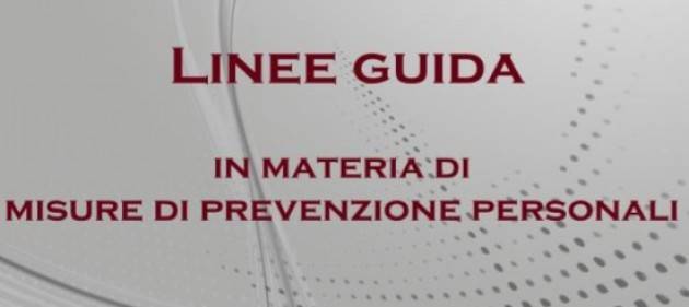 Le nuove linee guida in materia di misure di prevenzione personali