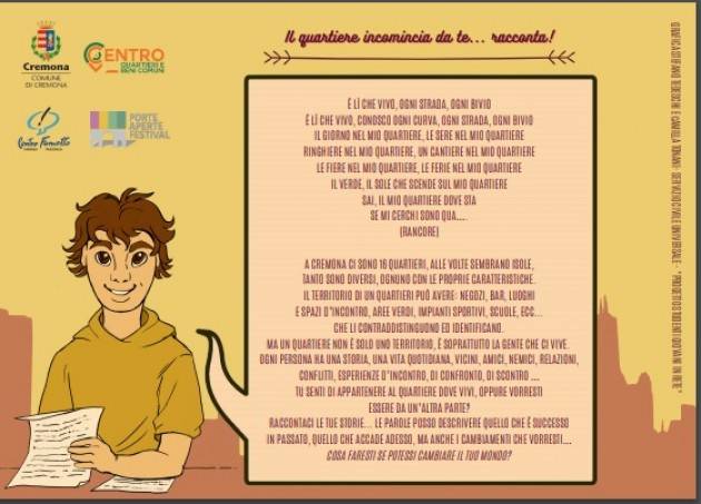 Cremona Progetto ‘Storie di Quartiere’, arrivano i primi racconti