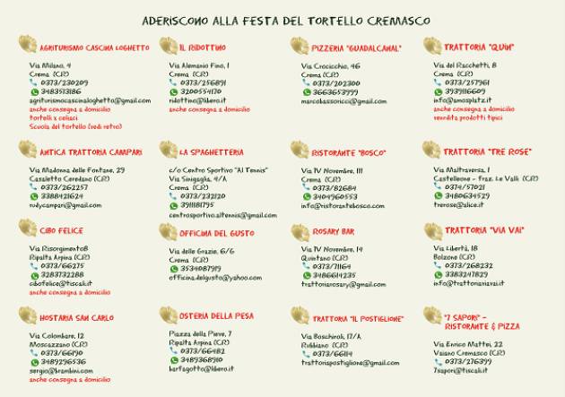 Dal 7 agosto al via la FESTA DEL TORTELLO CREMASCO 2020