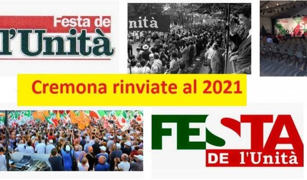 Partito Democratico ESTATE 2020: RINVIATE AL 2021 LE FESTE DE L'UNITA' DI CREMONA E OMBRIANELLO