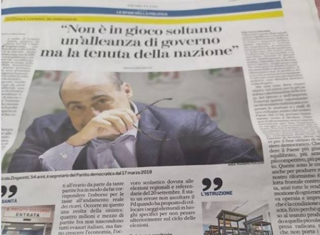 Attilio Galmozzi (Crema) Riflessioni su intervista di Nicola Zingaretti