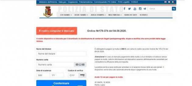 Il tuo pc è bloccato: nuova cybertruffa con falso sito della Polizia di Stato