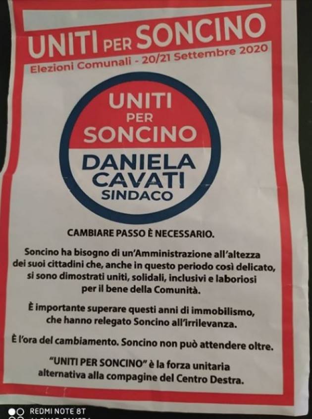 UNITI PER SONCINO Presentata le lista guidata dalla candidata sindaca Daniela Cavati