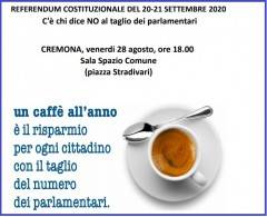 Cremona Venerdì 28  agosto apertura Campagna Referendaria per NO con Maurizio Turco