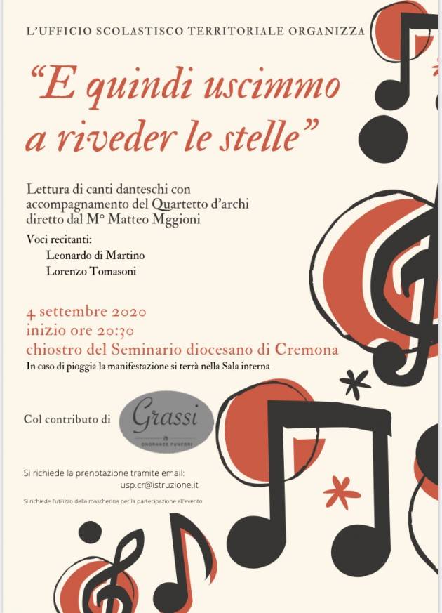 UST di Cremona Al Seminario la lettura dantesca ‘E poi uscimmo a riveder le stelle’