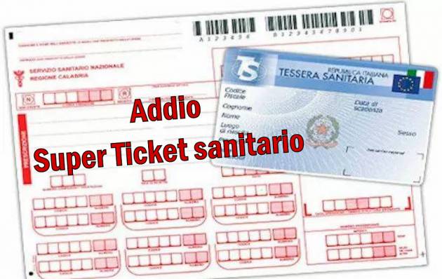 Superticket sanitario, addio dall'1 settembre 2020