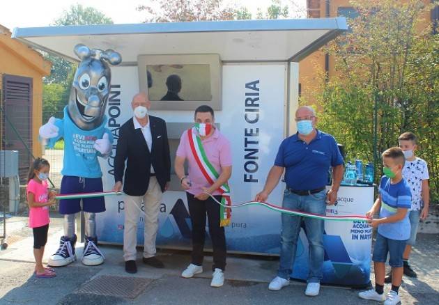 Grontardo, Padania Acque.: inaugurati la casa dell’acqua ‘Fonte Ciria’ e l’AcquaPoint della scuola media di Levata