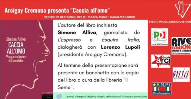 Casalmaggiore Arcigay presenta il libro ‘Caccia all’Uomo’ di Simone Alliva