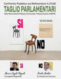 Crema Referendum Taglio Parlamentare Confronto Degli Angeli per il SI e Bodini per il NO