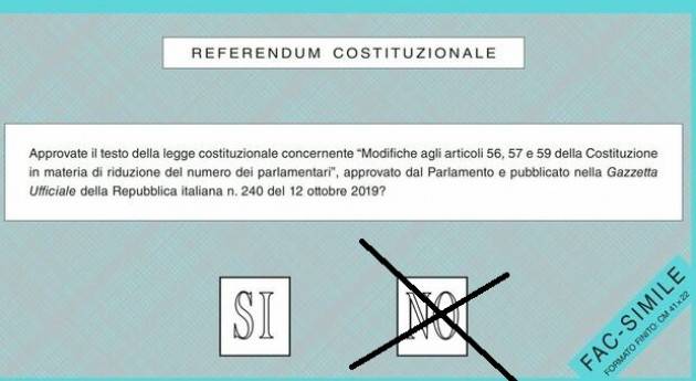Referendum Taglio Parlamentari Agostino Melega (Cremona) : io voto NO