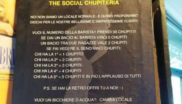 A Milano bufera social per cartello sessista al bar