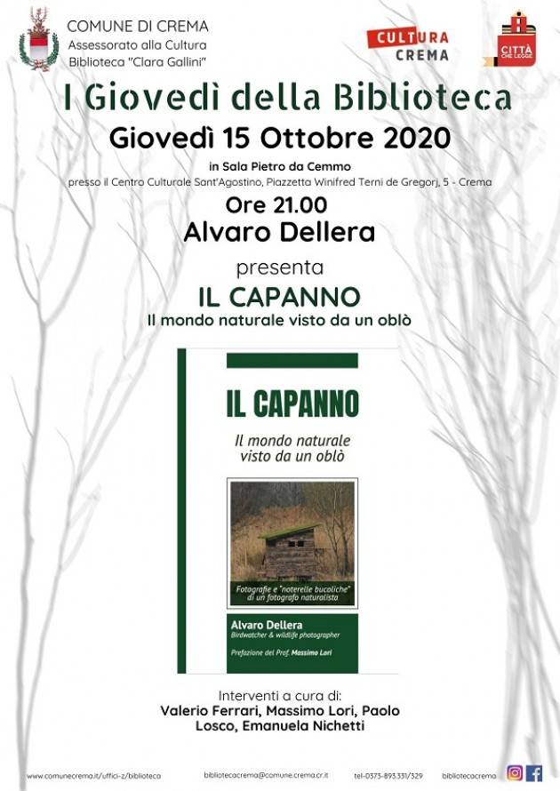 Crema Continua la rassegna I Giovedì della Biblioteca…. al Museo Giovedì 15/10 con Alvaro Dellera