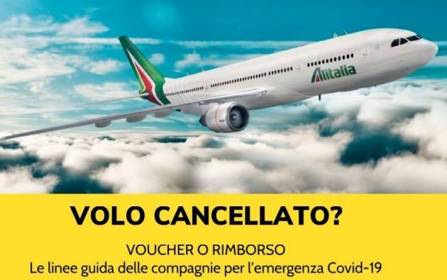 Codacons CREMONA: ANTITRUST, COMPAGNIE AEREE CEDONO E OFFRONO ANCHE IL RIMBORSO DEI VOLI IN ALTERNATIVA AL VOUCHER!!!