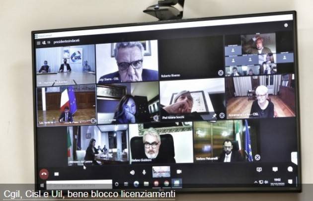 Cgil, Cisl e Uil, bene blocco licenziamenti
