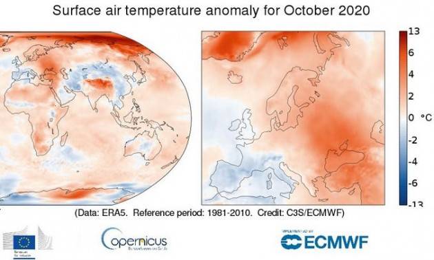 Ottobre 2020 è stato il più caldo mai registrato in Europa