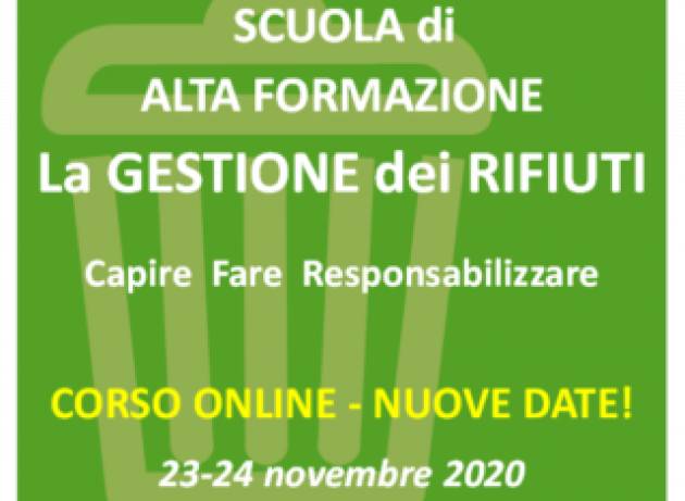 Scuola di alta formazione sulla gestione dei rifiuti, al via online il 23 novembre