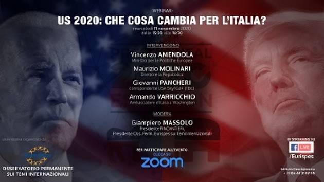 CHE COSA CAMBIA PER L’ITALIA? AMENDOLA E VARRICCHIO AL WEBINAR DELL’EURISPES