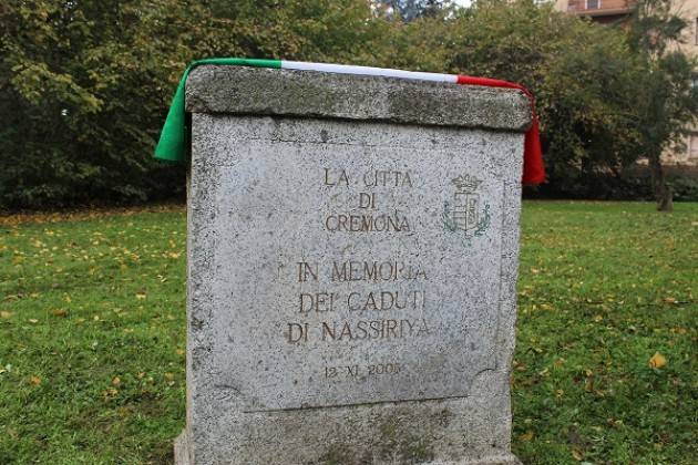 Cremona Cerimonia di commemorazione al parco Caduti di Nassiriya