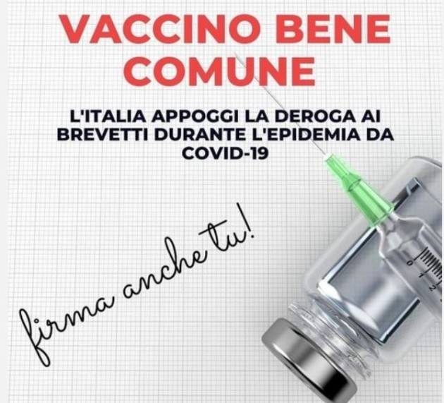 Firma Petizione Il  Vaccino anti covid deve essere un bene a disposizione di tutte le persone