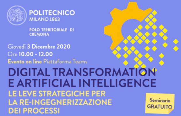 Digital Transformation e Artificial Intelligence al Campus di Cremona il 3/12