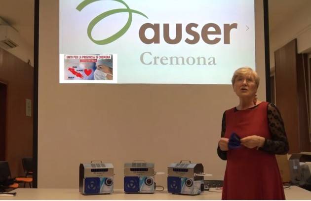 Auser Volontariato Cremona ringrazia Uniti per Cremona ONLUS per la donazione di macchine sanificatrici a Ozono