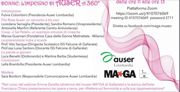 CONTRASTIAMO LA VIOLENZA SULLE DONNE: L'IMPEGNO DI AUSER A 360°