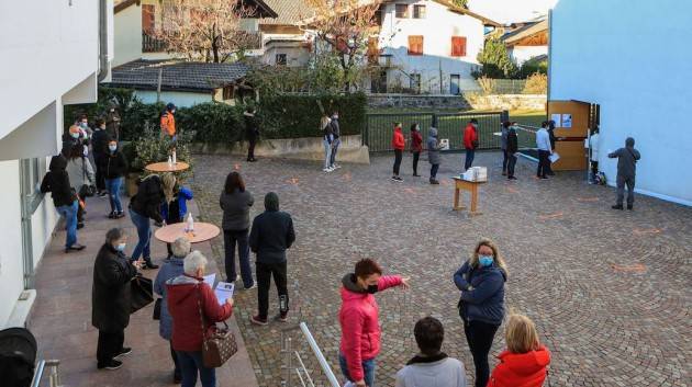Test a tappeto in Alto Adige, positivo lo 0,9%