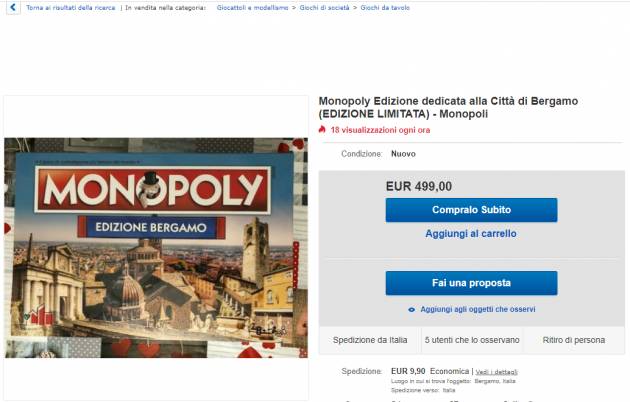 BERGAMO -ASSALTO AI SUPERMARCATI PER IL MONOPOLY CITYPERSONALIZZATO: SANZIONI