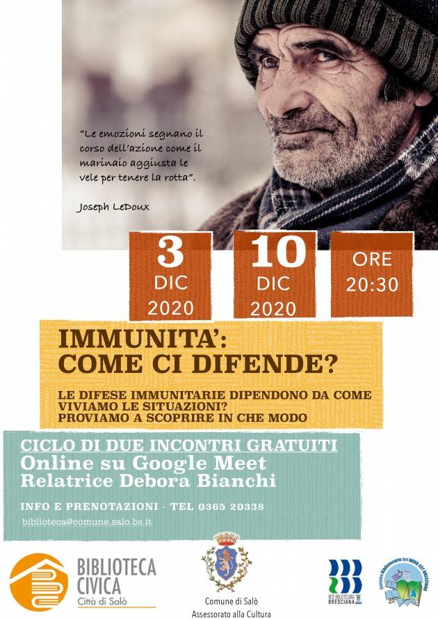 Il 3 e 10 dicembre Ciclo incontri Online della Biblioteca di Salò di naturopatia