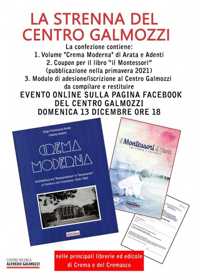 La strenna di Natale del Centro Galmozzi ‘Crema moderna’ con presentazione di Giancarlo Corada