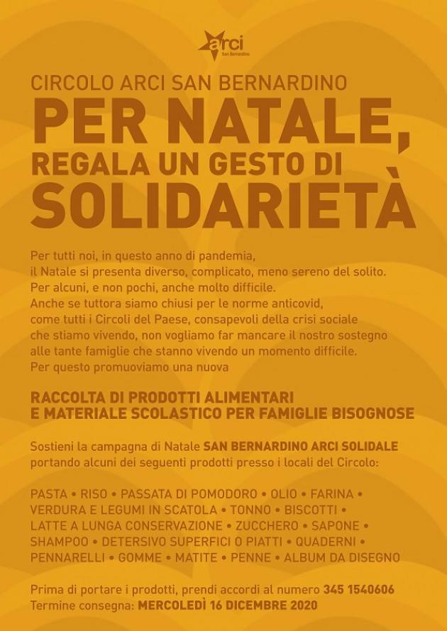 Arci San Benardino Crema promuove l'iniziativa 'Per Natale, regala gesto solidale' 