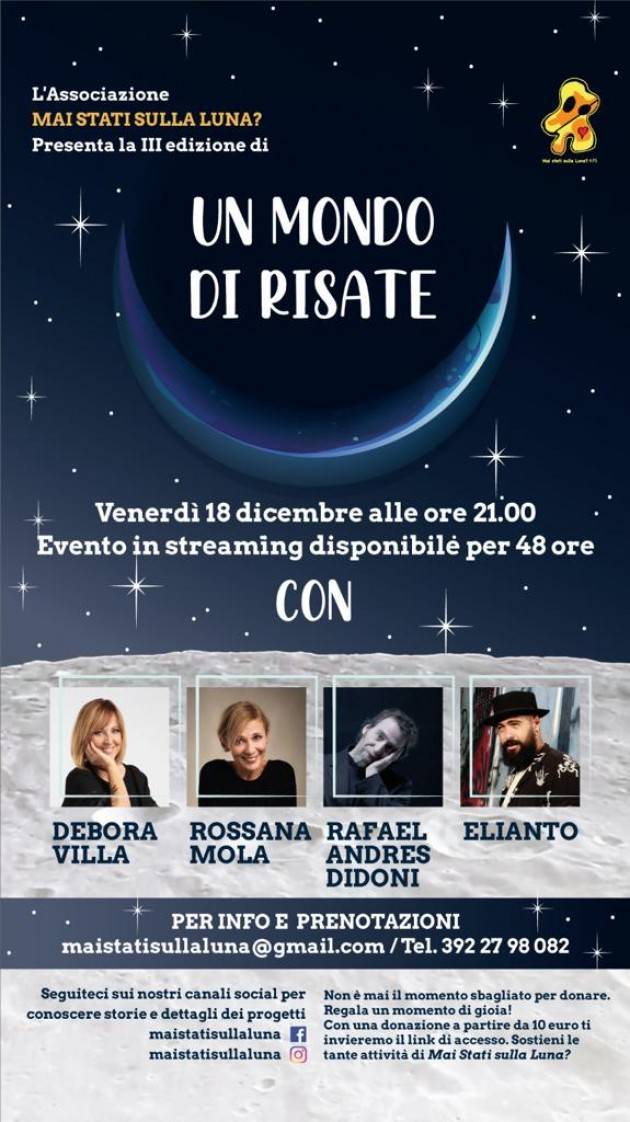 Crema Mai stati sulla luna, ‘Un mondo di risate’ online per un ‘Natale diverso’