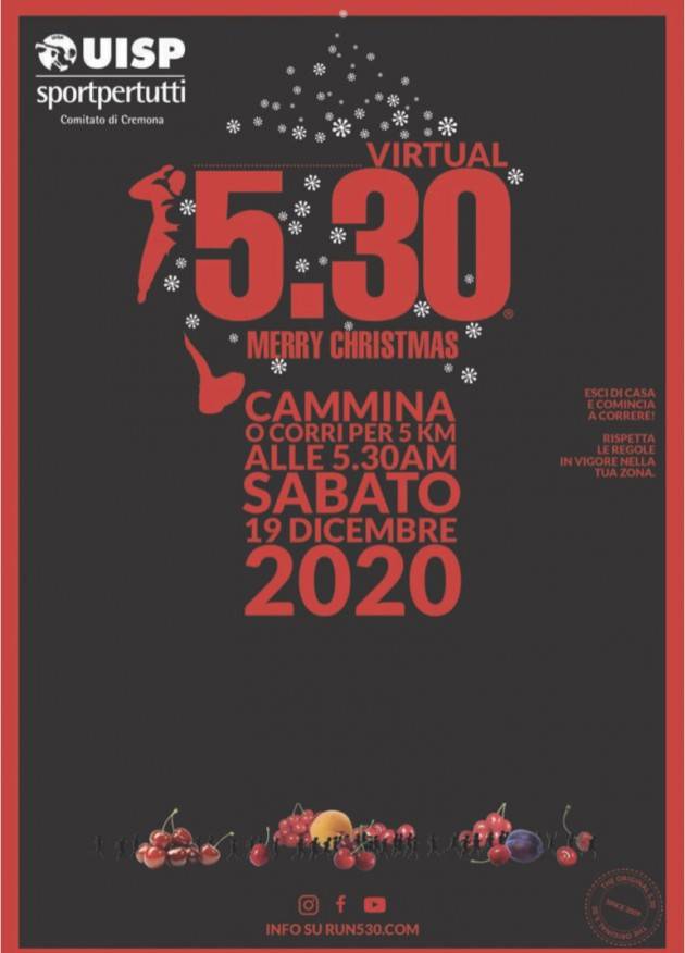 Con UISP Cremona 5.30 Virtual Sabato 19 Dicembre