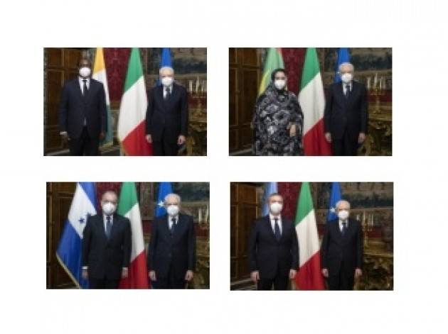 MATTARELLA RICEVE QUATTRO NUOVI AMBASCIATORI