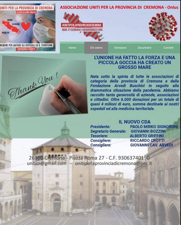 Uniti per Cremona On line il sito dell’Associazione