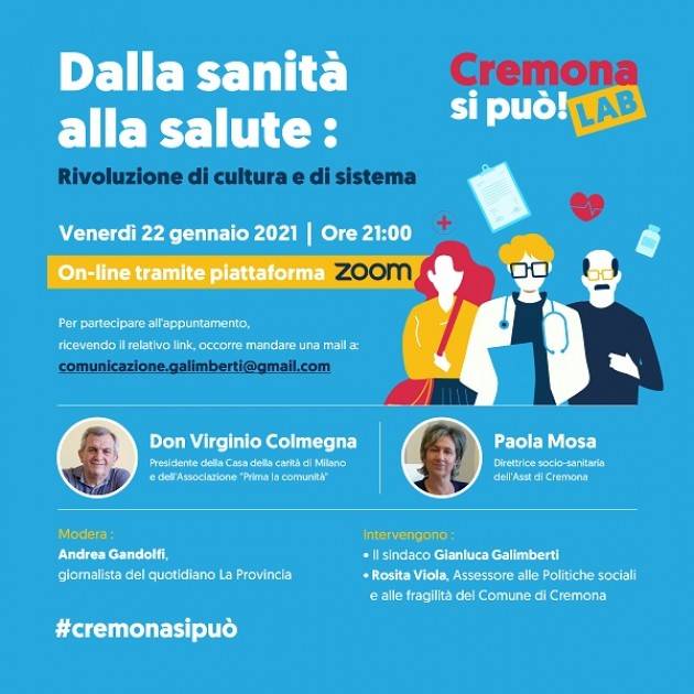 Cremona Dalla sanità alla salute: incontro con don Colmegna e Mosa