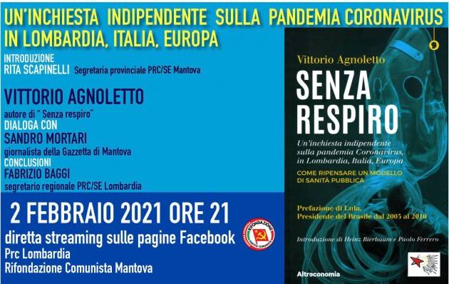 Prc/SE Mantova  PRESENTAZIONE LIBRO ‘SENZA RESPIRO’ - DI VITTORIO AGNOLETTO